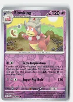 SLOWKING 58/142 UNCOMMON STELLAR CROWN POKEMON REVERSE HOLO NM - Image 1