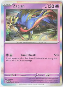 ZACIAN 045/094 RARE PHANTASMAL FLAMES POKEMON HOLO NM - Image 1
