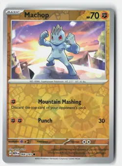 MACHOP 066/165 COMMON 151 POKEMON REVERSE HOLO NM - Image 1