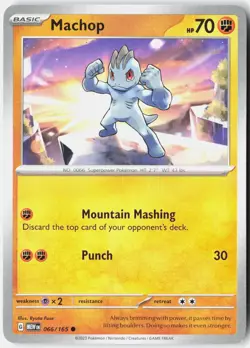 MACHOP 066/165 COMMON 151 POKEMON NM - Image 1