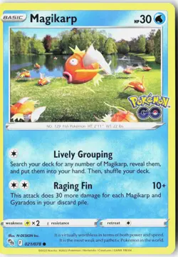 MAGIKARP 021/078 COMMON POKEMON GO POKEMON NM - Image 1