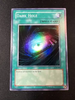 Yu-Gi-Oh! Dark Hole (NM) LOB-052 2017 Reprint Super Rare Legend Of Blue Eyes - Image 1