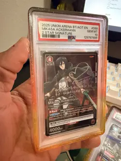 Bandai Union Arena Attack on Titan Mikasa Ackermann #089 2 Star Holo PSA 10 - Image 1