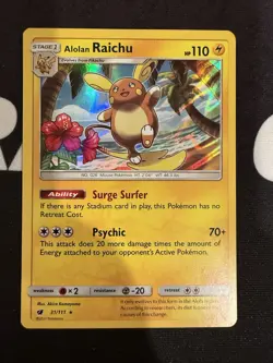 Pokemon Card Alolan Raichu 31/111 Holo Rare Lightly Played - Image 1