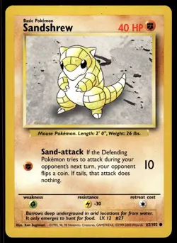 SANDSHREW - 62/102 Common Base Set Pokemon LP - Image 1
