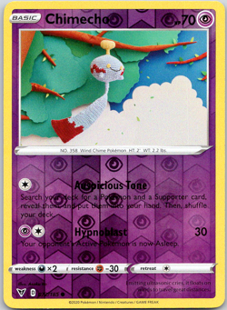 Pokemon Chimecho 72/185 Vivid Voltage Common Reverse Holo NM TCG - Image 1