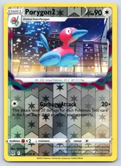 Porygon2 141/196 Lost Origin Reverse Holo Pokemon NM - Image 1