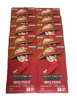 Lot 10x ENGLISH One Piece CCG: Carrying On His Will - Sleeved Booster Pack OP-13 - Image 1