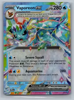 Vaporeon ex SV: Prismatic Evolutions #023/131 Holo Pokemon Card - Image 1