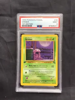 Pokemon Cards: Fossil 1st Edition Common: Grimer 48/62 PSA 9 - Image 1