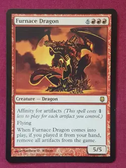 Magic The Gathering DARKSTEEL FURNACE DRAGON red card MTG - Image 1