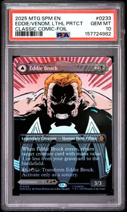 2025 Magic The Gathering Marvel Spider-Man #0233 Eddie/Venom Foil PSA10 - Image 1