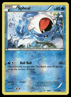 Spheal 45/160 Common Primal Clash Pokemon Reverse Holo Heavily Played - Image 1