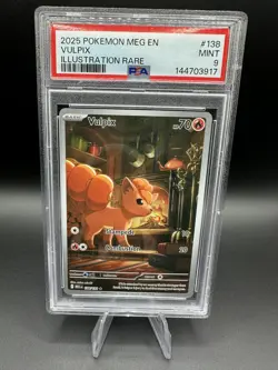 Pokemon Vulpix 138/132 Me01: Mega Evolution Holo Illustration Rare PSA 9! - Image 1
