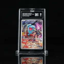Team Rocket's Wobbuffet #203 Destined Rivals ETB Promo Card Holo TAG 9 - Image 1