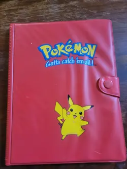 1999 Vintage Pokemon Red Card Binder Pikachu 4 Card Binder - Image 1