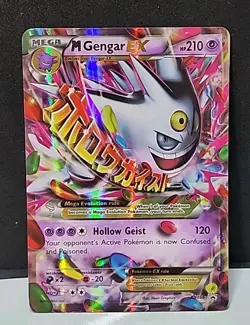 Pokemon TCG Mega Gengar EX XY166 Black Star Promo Shiny Holo Rare Card - Image 1