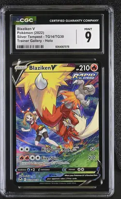 CGC 9 Blaziken V TG14/TG30 Trainer Gallery Silver Tempest Pokemon Card - Image 1