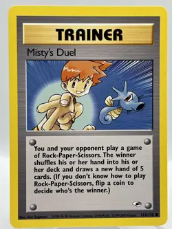 Misty's Duel 123/132 Gym Heroes Non Holo Vintage WotC Pokemon TCG Card - Image 1