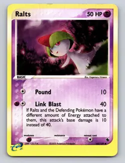 Ralts 68/109 Common Ruby & Sapphire Pokemon Reverse Holo NM - Image 1