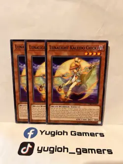 YUGIOH LUNALIGHT KALEIDO CHICK X3 CIBR-EN091 UNLIMITED COMMON LIGHT PLAYED - Image 1