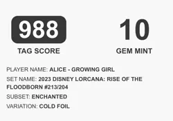 Disney Lorcana Alice-Growing Girl 213/204 Enchanted Foil - TAG 10 - RANKED #1 - Image 4