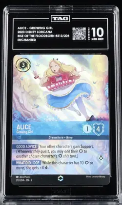 Disney Lorcana Alice-Growing Girl 213/204 Enchanted Foil - TAG 10 - RANKED #1 - Image 5