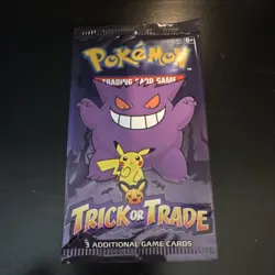 Pokemon Trick or Trade Booster Pack 3 Cards Gengar Pikachu Trading Card Game - Image 1
