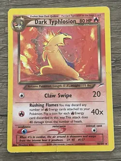 Pokemon TCG Dark Typhlosion Neo Destiny Set Holo Rare 10/105 2000 80 HP Card HP - Image 1