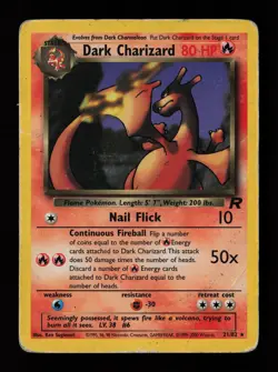 Dark Charizard 21/82 Non Holo Rare Team Rocket Heavily Played Pokemon Card - Image 1