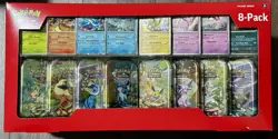 PokemonTCG Prismatic Evolutions Costco 8 Mini-Tin Bundle w Promo Cards (In Hand) - Image 1