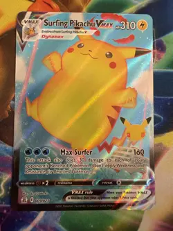 Pokemon TCG Card Surfing Pikachu VMAX 009/025 Celebrations Holo NM - Image 1
