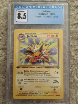 1999 POKEMON 1st EDITION JUNGLE JOLTEON NON-HOLO CGC 8.5 20/64 - Image 1