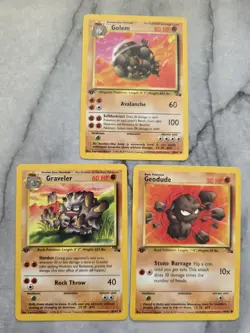 Pokemon TCG Vintage Golem Graveler Geodude Fossil 1st Edition Non Holo - Image 1