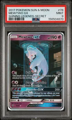 Mewtwo Gx 78/73 PSA 9 Shining Legends Pokemon - Image 1