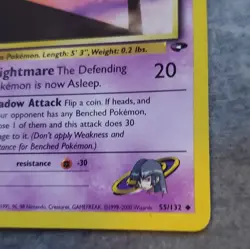 WotC Pokemon TCG Gym Challenge Sabrina's Haunter 55/132 Uncommon - Image 4
