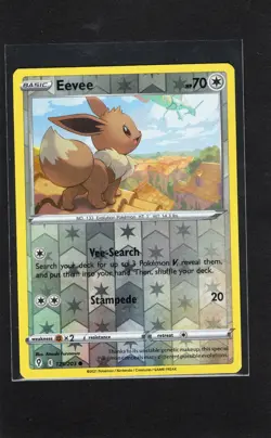 Pokemon TCG Eevee 125/203 Reverse Holo Evolving Skies NM (Rayquaza In Sky) - Image 1