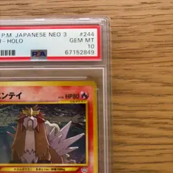 PSA 10 Entei Holo 244 Neo 3 Japanese Pokemon - Image 3