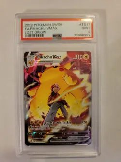 Pokemon TCG Pikachu VMAX Lost Origin Trainer Gallery TG17/TG30 PSA 9 - Image 1