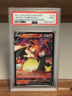 Lance's Charizard V SWSH133 Holo Promo English PSA 9 Pokemon TCG - Image 1