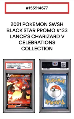 Lance's Charizard V SWSH133 Holo Promo English PSA 9 Pokemon TCG - Image 4
