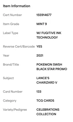 Lance's Charizard V SWSH133 Holo Promo English PSA 9 Pokemon TCG - Image 5