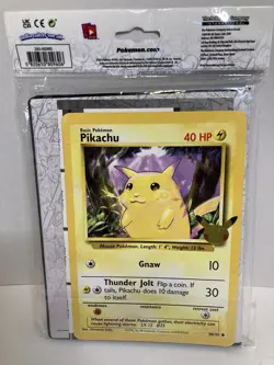 Pokemon 25th Anniversary First Partner Collector's Binder Jumbo Cards + Pikachu - Image 2