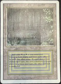 Magic the Gathering Bayou Dual Land (Revised Edition) MTG 1994 Rare - Image 1