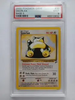 Pokemon 1x Snorlax - Base Set 2 - #30 - PSA 9 - Image 1