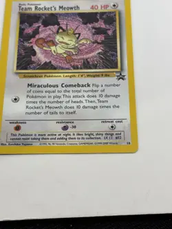 Team Rocket's Meowth 18/53 Wotc Black Star Promo Pokemon NM - Image 5