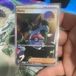 Pokemon TCG Penny Paldean Fates Trainer Holo Card 239/091 Illustration Rare NM - Image 1