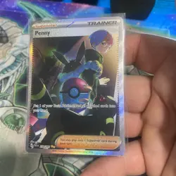 Pokemon TCG Penny Paldean Fates Trainer Holo Card 239/091 Illustration Rare NM - Image 3