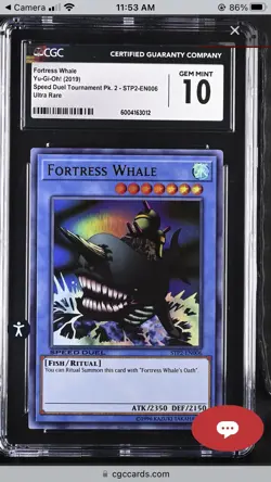 2019 Yugioh Speed Duel STP2 Fortress Whale CGC 10 - Image 1