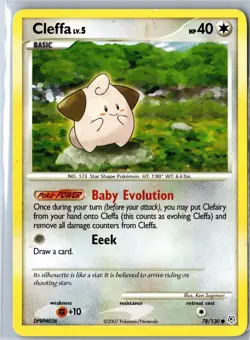 Pokemon Card - Cleffa Diamond & Pearl 78/130 2007 Common Heavily Played - Image 1